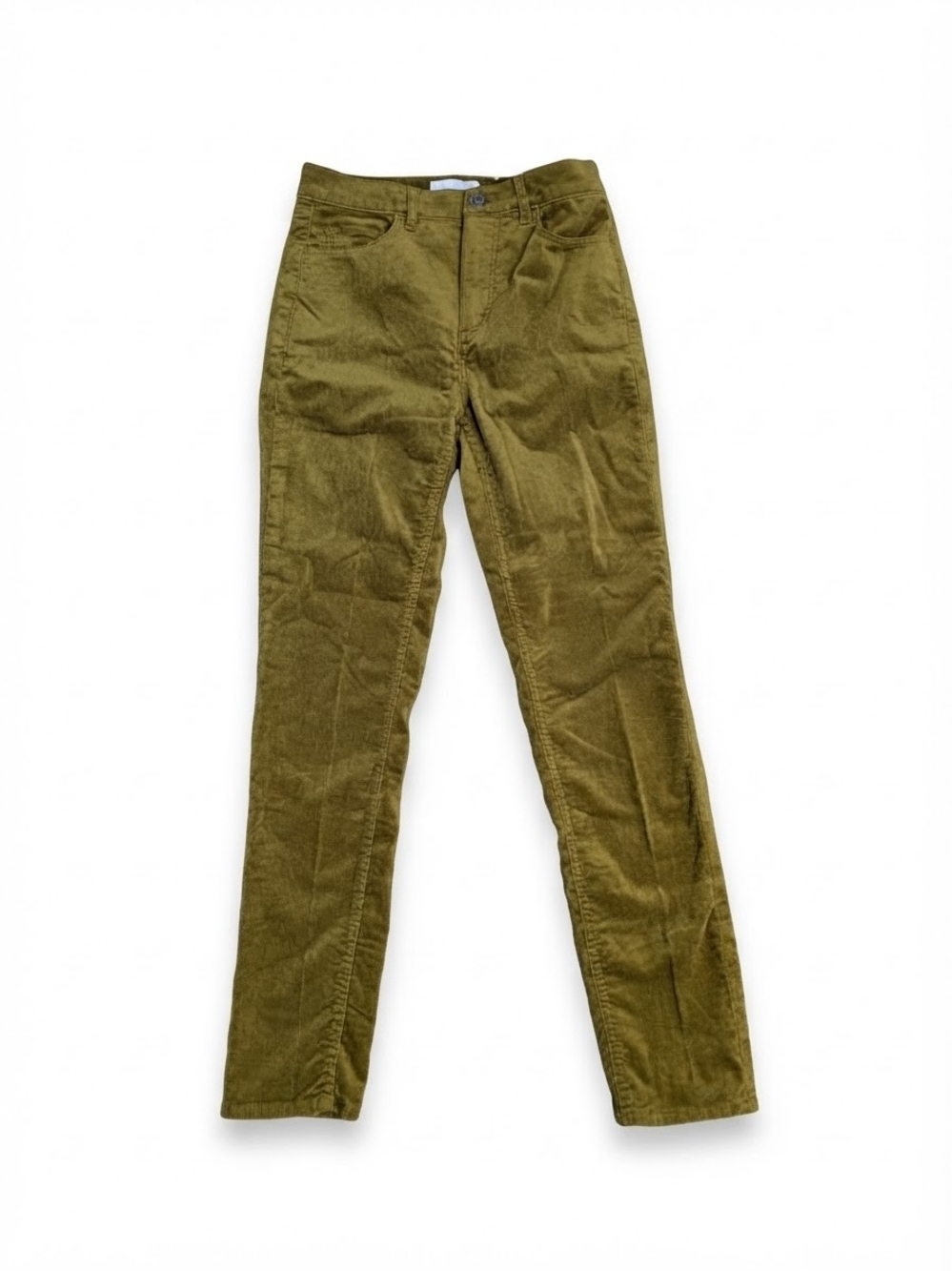 LOFT Corduroy Pants 26/2 Olive Green Skinny Stretch High Rise Indie Sleeze Boho